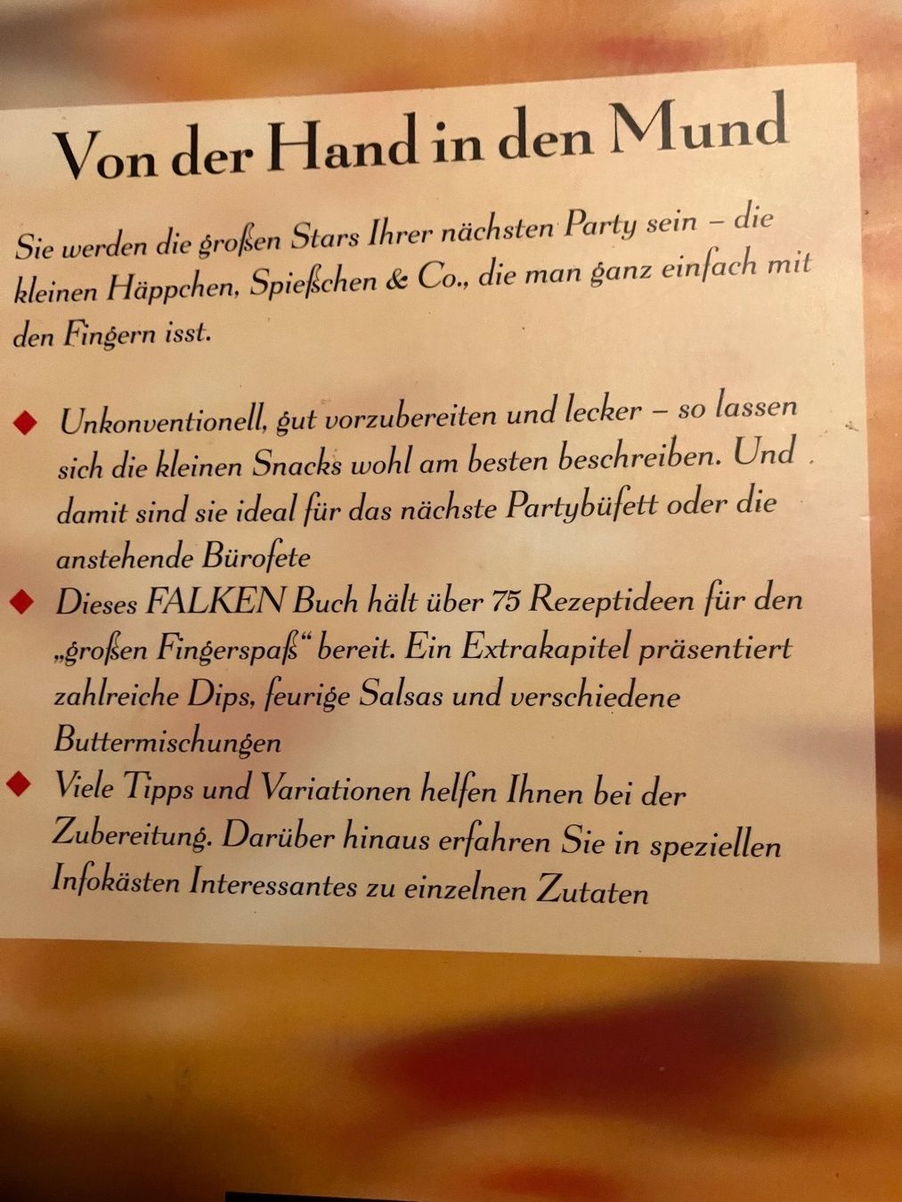Bücher: Fingerfood – Gebraucht aus Reichenbach i. K. von haferflocken07 1