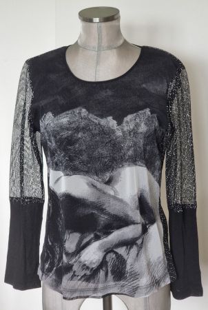 M 38/40 APRIORI leichtes Blusen Shirt langarm Chiffonärmel