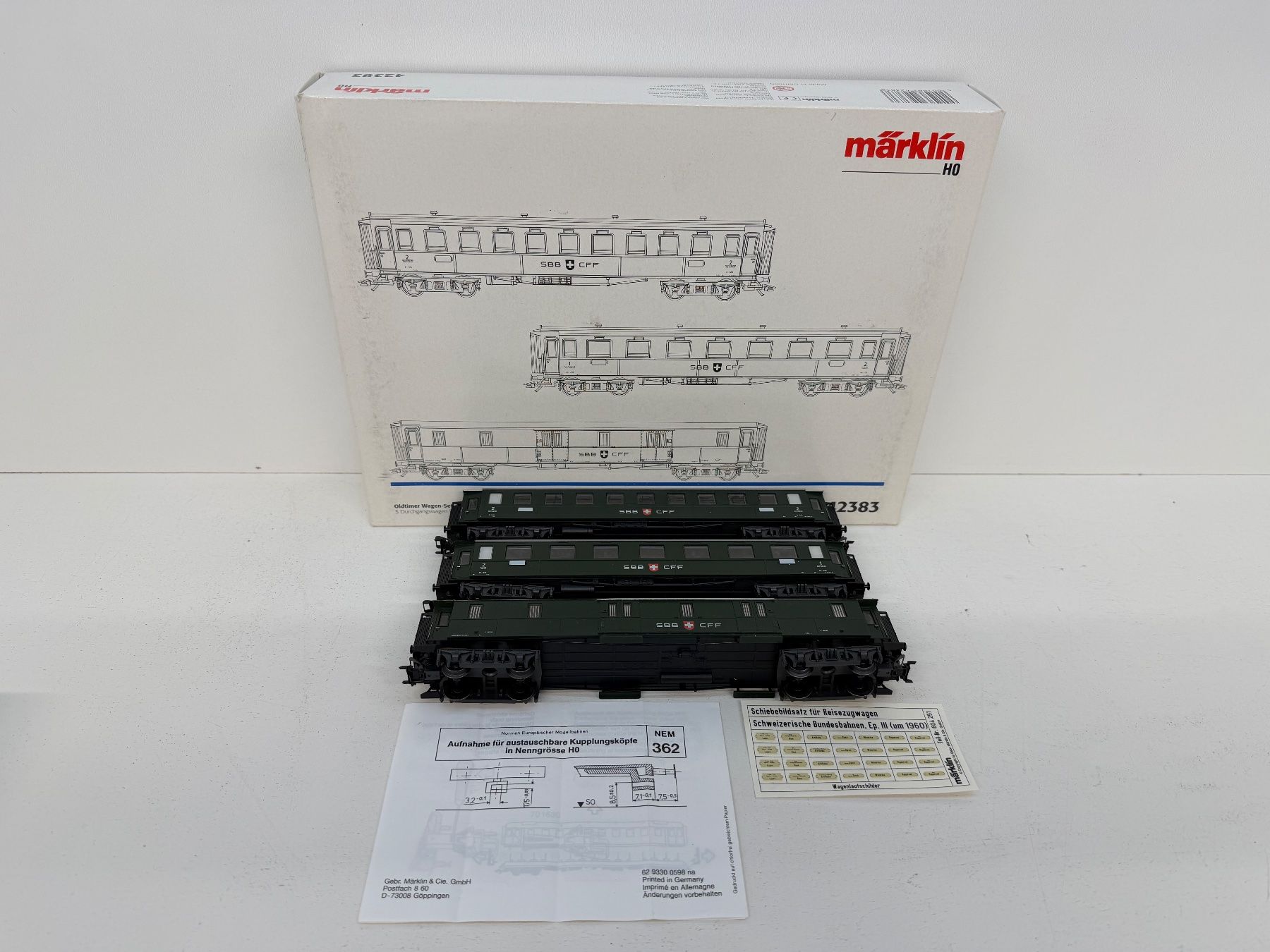 Märklin Trains électriques: Märklin 42383 Oldtimer Wagen-Set der SBB – D'occasion à Büsserach par ModellbahnDepot 2