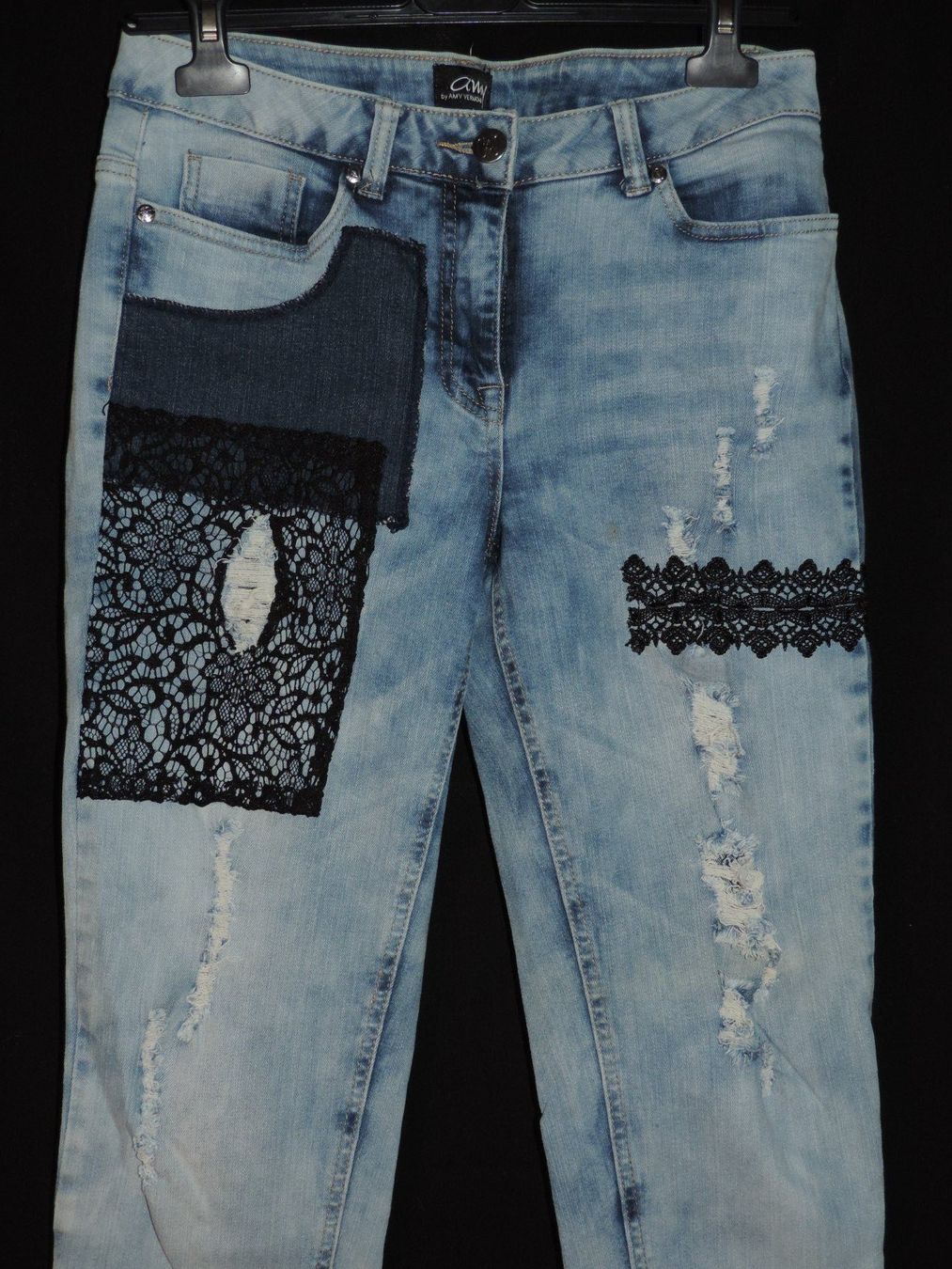 Jeans: jeans bleu clair dentelle noir – Gebraucht aus Genève von Axelle333 3