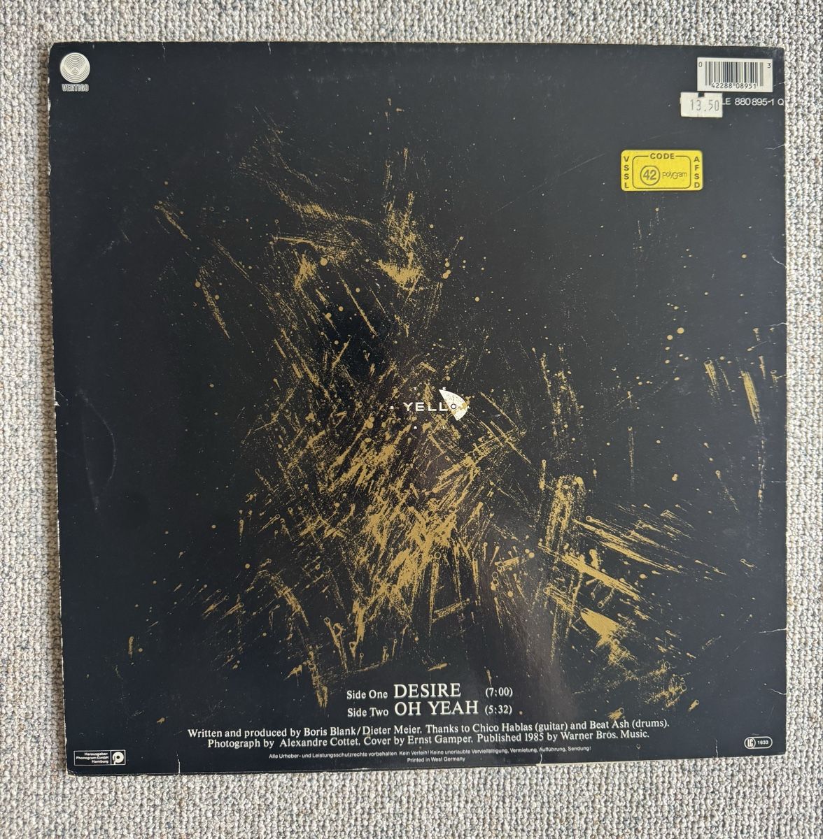 Dischi in vinile: Yello - Desire - 12" Maxi - 1985 – Usato da Rorbas venduto da BlackstarRecords 1