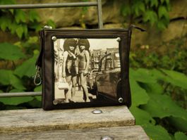 kleine Ledertasche Damen Herren  Leder braun Vintage