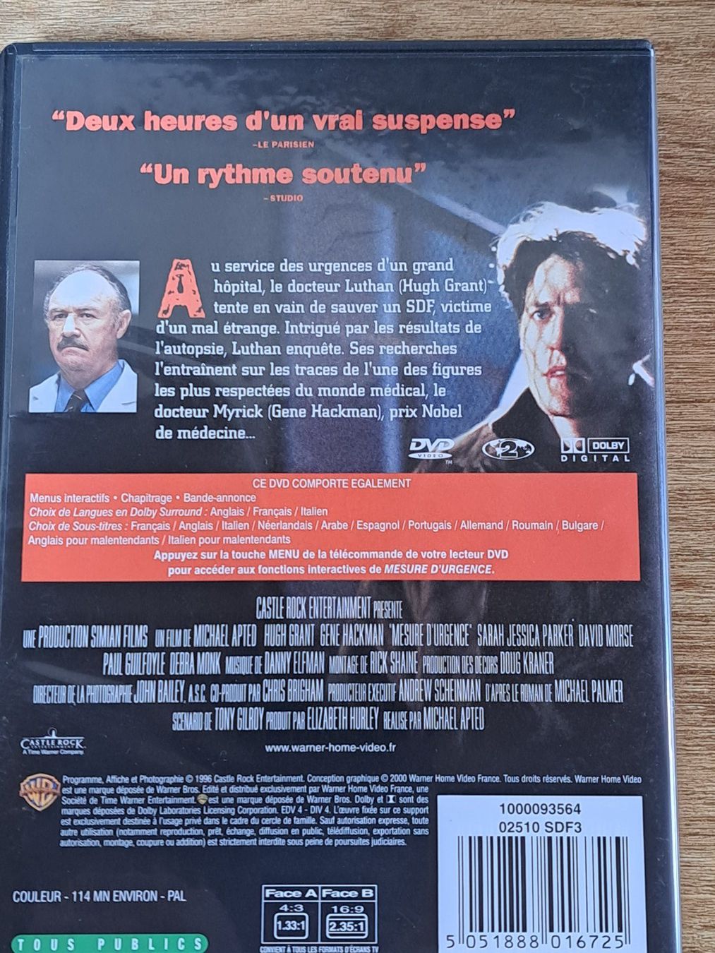 Tutti i DVDs: IMPORT  Mesure d' Urgence (Extreme Measures) Grant & Hackman – Usato da Unterseen venduto da Kanica 1