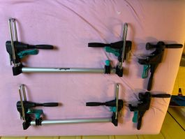 Zargenhalter Schraubzwingen Set 2x 40cm, 2x Klemmzwingen neu