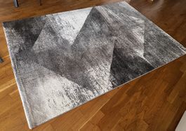 Teppich Kurzflor 160x230cm grau gemustert