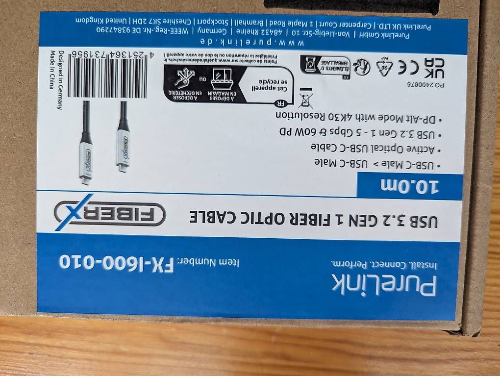 Cavi: Purelink USB C Kabel 10m – Usato da Zweisimmen venduto da SBXler