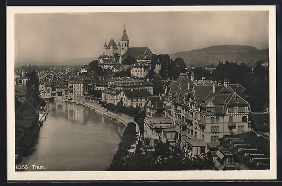 Cartoline postali: AK Thun, Panorama – Usato da Berlin venduto da bartko-reher