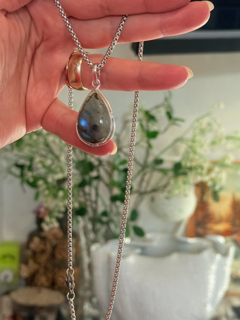 Catenine: Collier élégant avec Labradorite véritable, neuf! – Nuovo e nell'imballaggio originale da Genève venduto da AGBERG 7