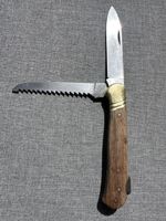 Jaguar Klappmesser mit Sägezahnklinge, Messingbeschläge