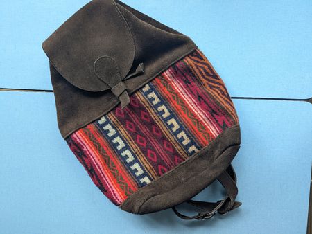 Rucksack Wildleder Ethno Muster aus Baumwolle