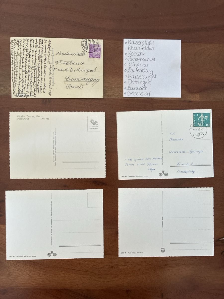 Cartoline postali: 10 Ansichtskarten Schweiz Luftaufnahmen vom Kt. Aargau  – Usato da Oftringen venduto da Cla.vD.74 1