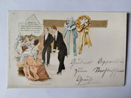 Alte Ansichtskarte "Engagement" um 1900, Top Zustand!