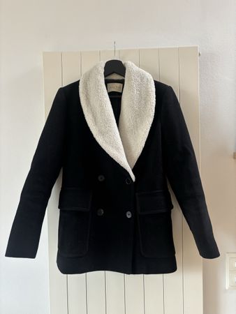 Sandro Paris Women's Wool Coat Dark Blue Gr. 38