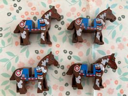 4 Lego Western / Cowboys / Indianer Pferde