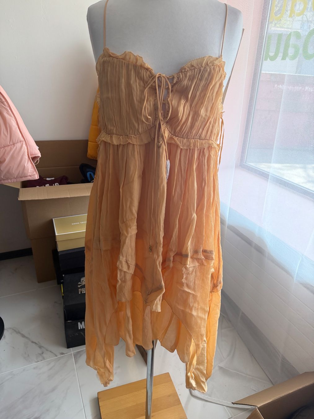 Zara Vestiti: ZARA ORANGE SPAGHETTI-TRAGER KLEID GR M – Nuovo (secondo la descrizione) da Arch venduto da ellaisa84 4