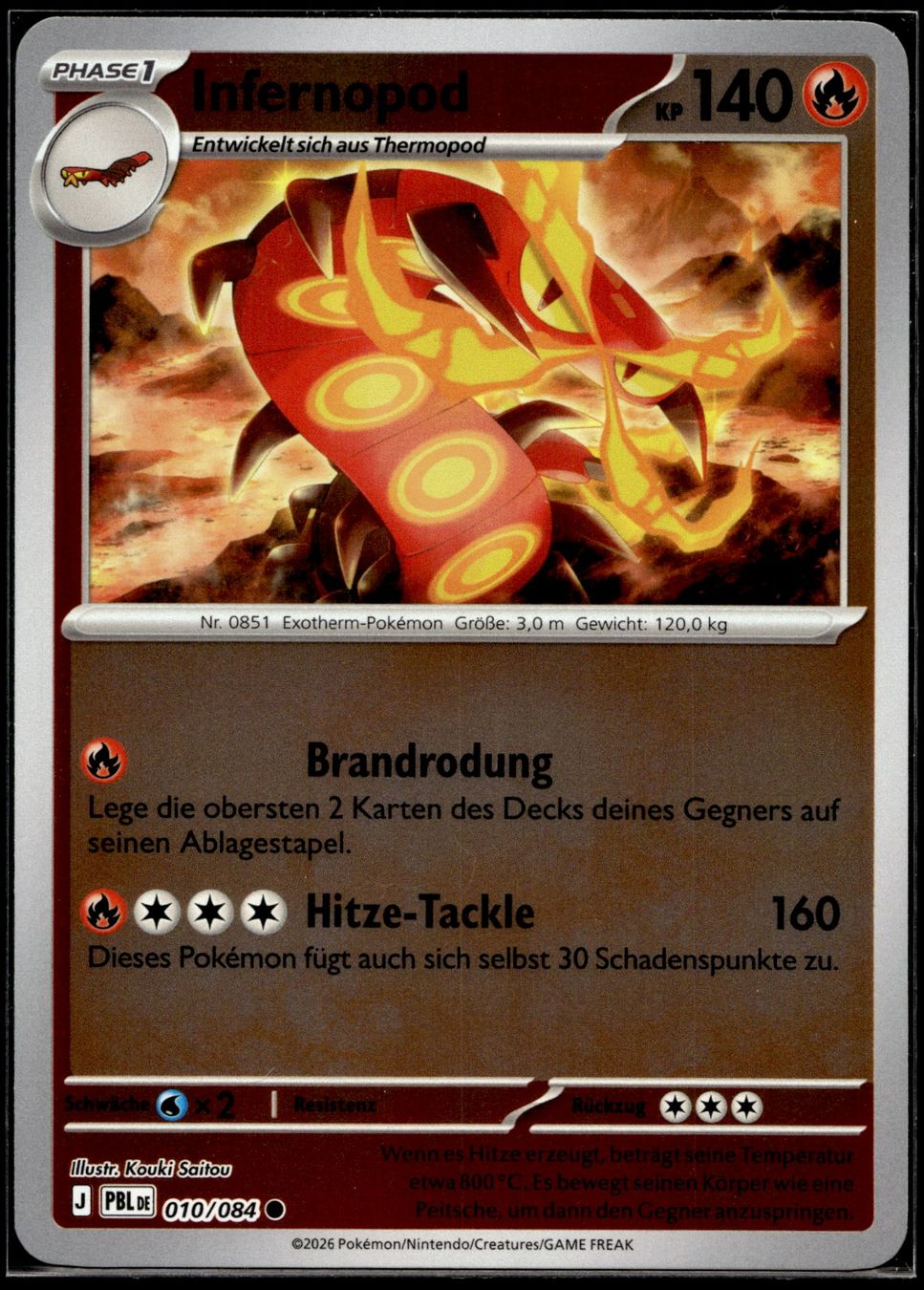 Pokémon Carte collezionabili: Infernopod (PBL DE 010/084) - Reverse Holo – Usato da Affoltern am Albis venduto da Chiesa_5