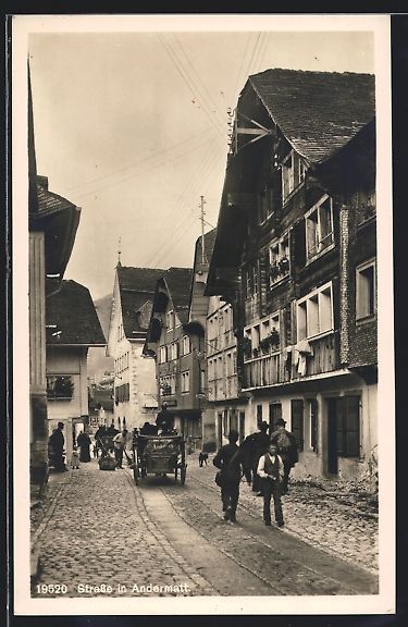 Cartoline postali: AK Andermatt, Strasse im Ortskern – Usato da Berlin venduto da bartko-reher