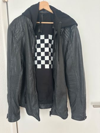 Lederjacke Gipsy mit Kapuze schwarz Grösse XL gebraucht