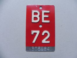 Velonummer Velo Rad BE 72 weiss Bern 1972 Nummer Geschenk