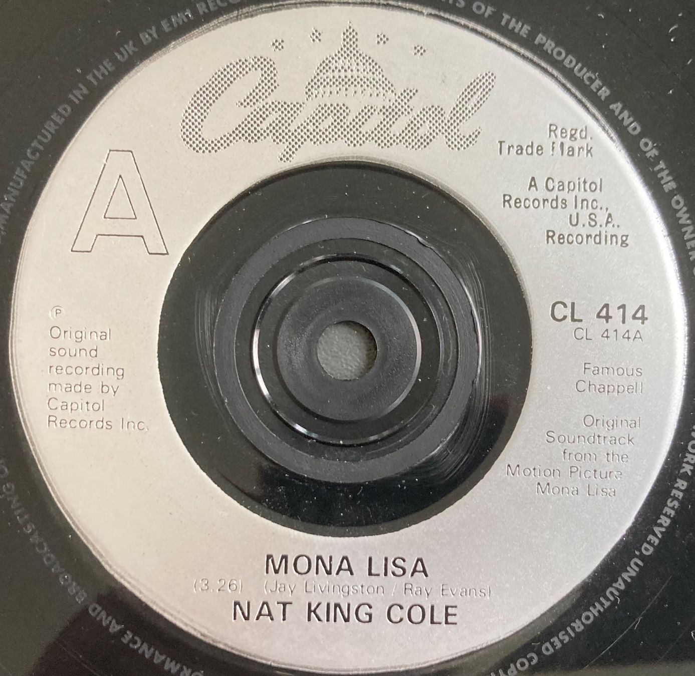 Dischi in vinile: NAT KING COLE - MONA LISA – Usato da Poliez-Pittet venduto da Newtown-Records 2