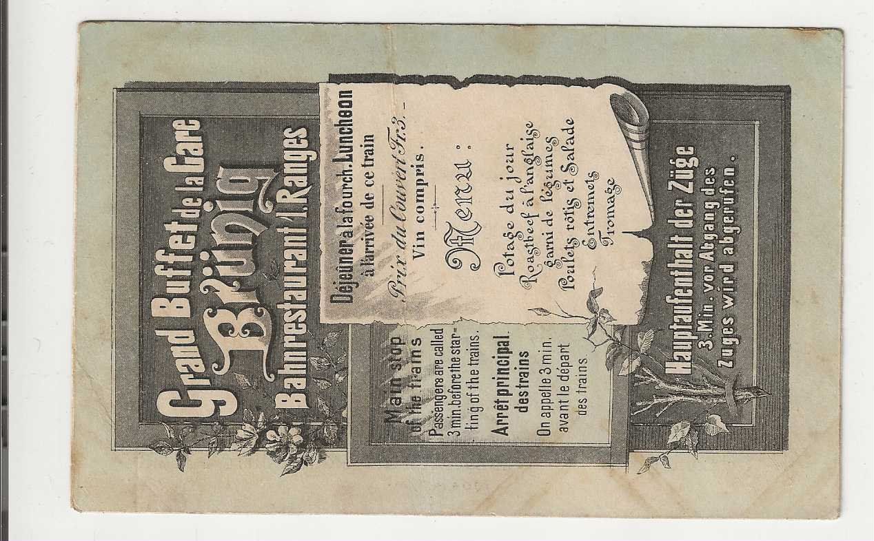 Cartoline postali: Brünig, Lithoca 1920-er Jahre – Usato da Spiez venduto da Niesen20 1