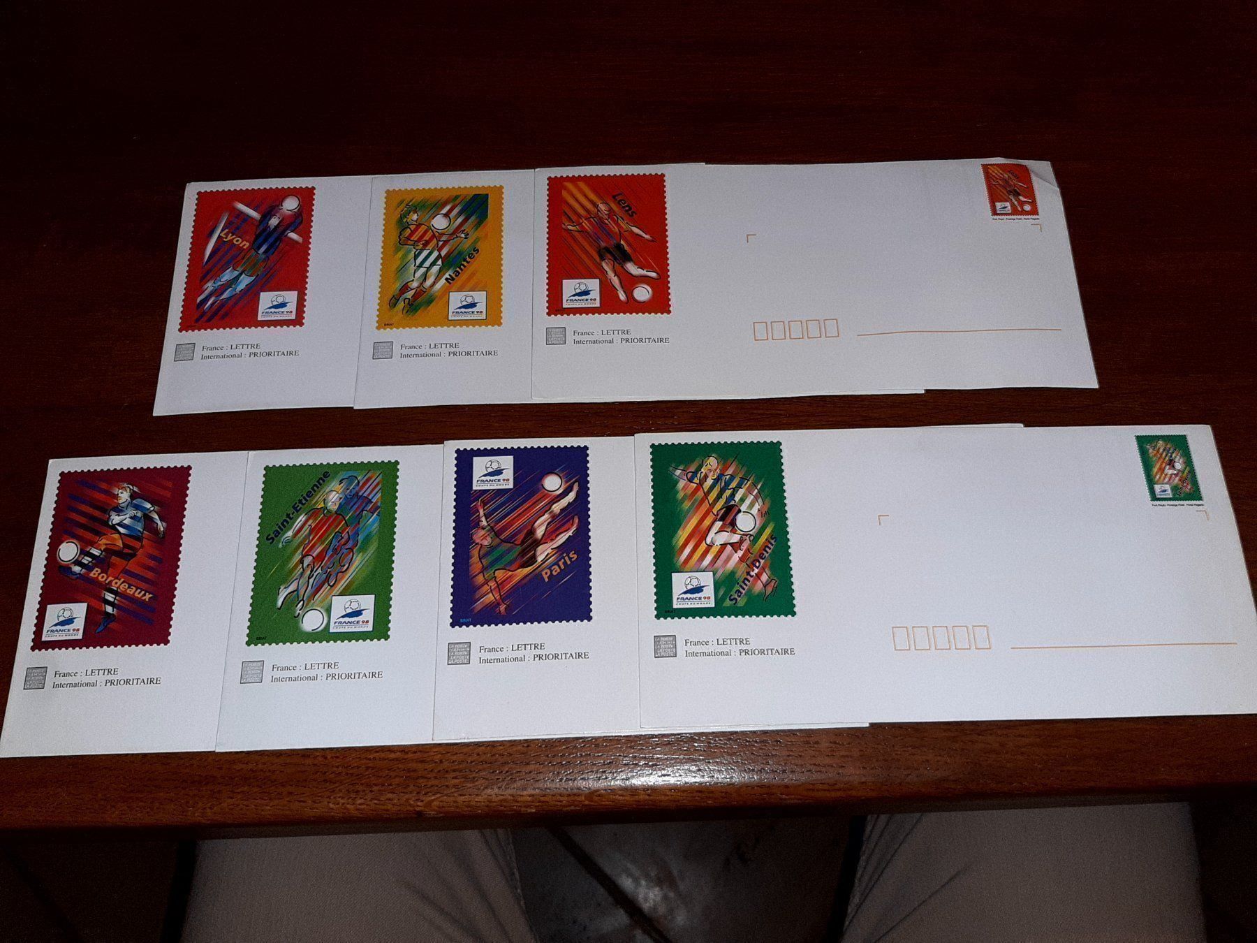 Tutti i francobolli: 7 enveloppes coupe du monde 1998 – Nuovo (secondo la descrizione) da Le locle venduto da juliensaran