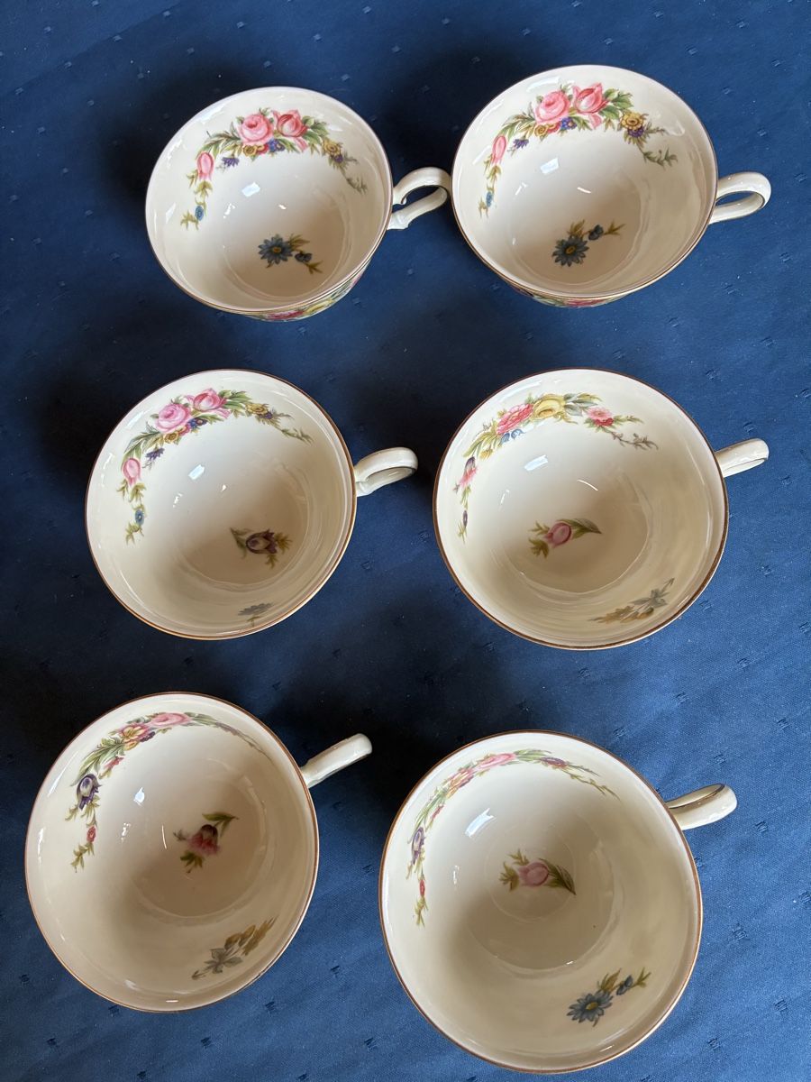 Rosenthal Tassen: Rosenthal 6 Moccatassen mit Blumendecor  – Gebraucht aus Dornach von Rosengarten 2