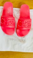 Jimmy Choo Damen Slides, Sandalen, Leder Gr. 40, Pink, NEU
