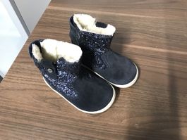 Winterstiefel gefüttert, Gr. 22, dunkelblau mit Glitzer