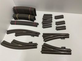 Märklin C Gleise Konvolut 4 Weichen und Schienen, Bespielt