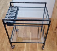 Vintage Servierwagen Glas/Metall gebraucht mit Rollen