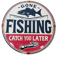 GONE FISHING - Blechschild  (neu/OVP)
