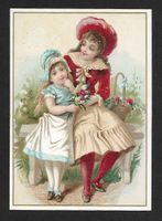 A. SCHEUCH-GANZ, Zürich : Deux Filles avec bouquet (1910s)