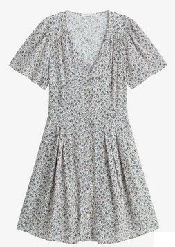 Oysho Sommerkleid Floral blau weiss XS