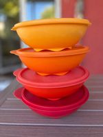 TUPPERWARE Schüsseln mit Deckel 4Set Orange Rot Grösse 700 m
