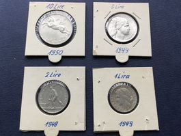 Erste Ausgabe italienische Lire 1948 / 1950 Aluminium