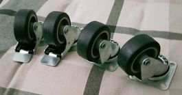 Neue Parkside Lenkrollen, 4 Stück, 2 mit Bremse, 50 mm