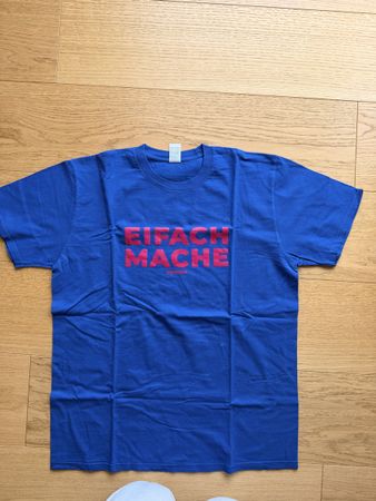 T-Shirt Eifach Mache blau Baumwolle Grösse L neuwertig