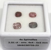 4x beaux spinelles 2.01 ct - Valeur 400.- Fr