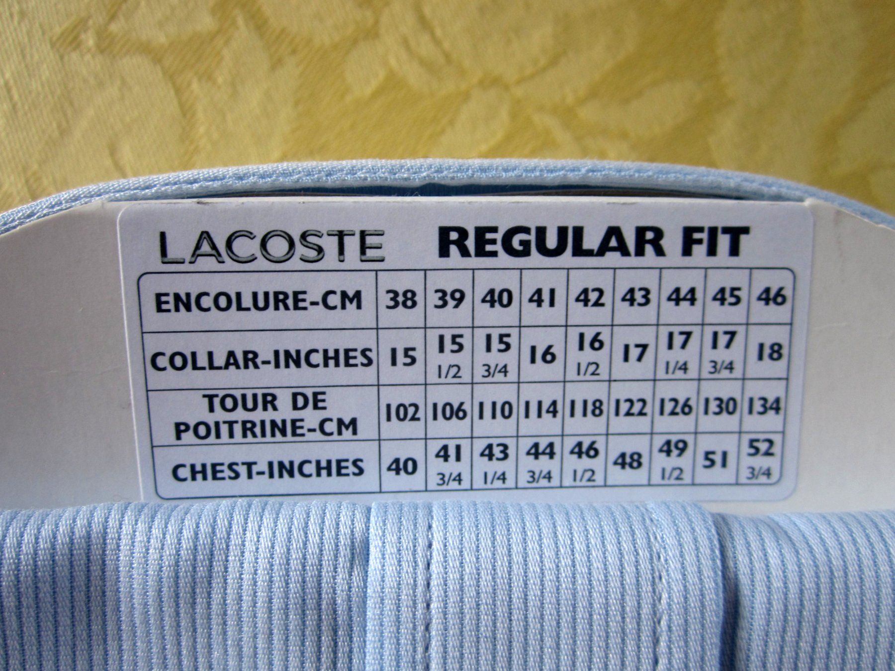 Lacoste Camicie: Lacoste Hemd, langarm, Regular Fit, Grösse 42 – Nuovo (secondo la descrizione) da Binningen venduto da flugi30 3