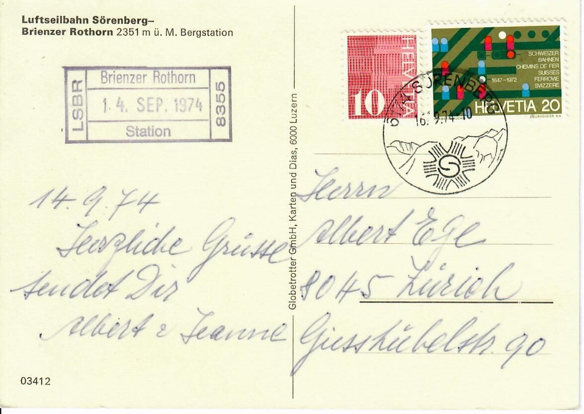 Cartoline postali: Sörenberg - LSBR Brienzer Rothorn – Usato da Hochdorf venduto da Ziegel-16
