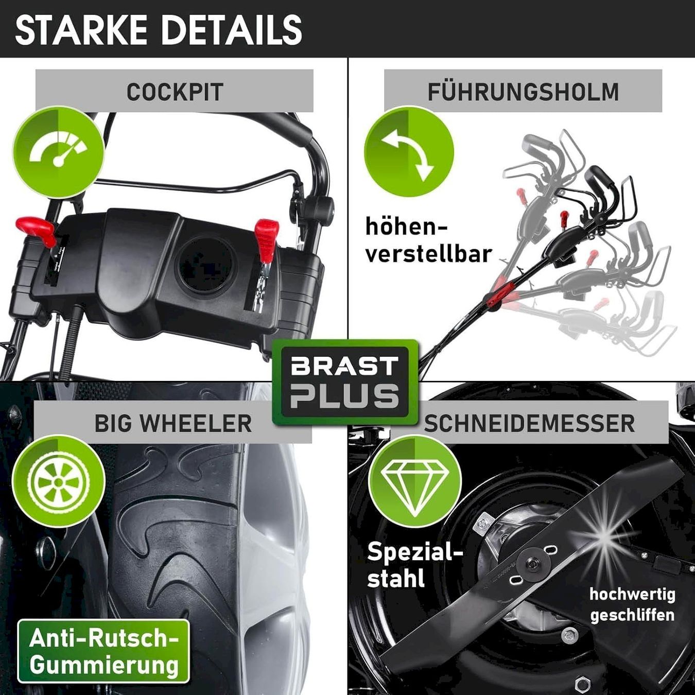 Tagliaerba: BRAST Trike E-START Benzin Rasenmäher – Nuovo e nell'imballaggio originale da Bottighofen venduto da zaap 5