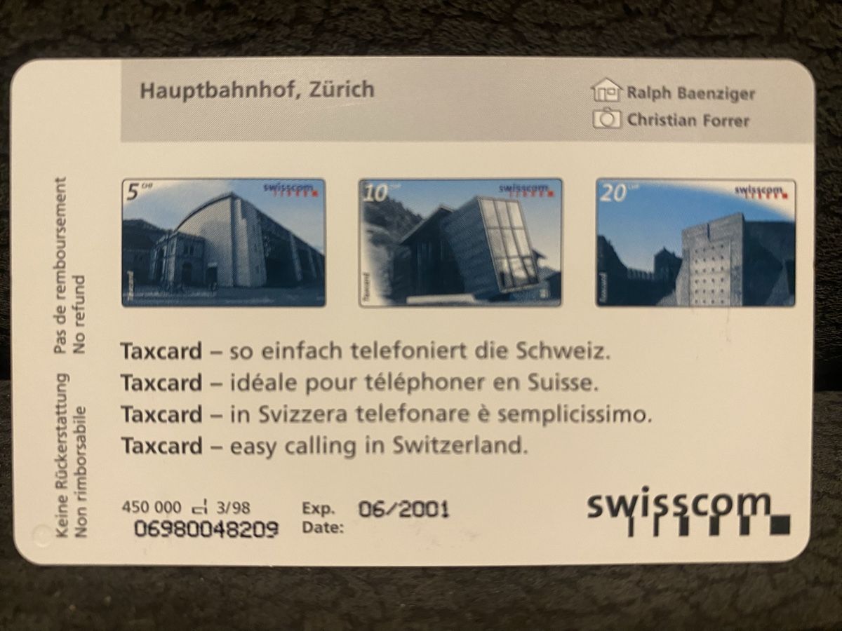 Schede telefoniche: Taxcard 06/2001 – Usato da Lausanne venduto da babacard10 1