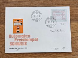 ATM 5 auf FDC  (Kat 15.--) ab 2.--