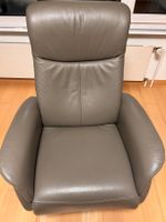 Top Relaxsessel Leder, Drehfunktion, Grau, Top Zustand!