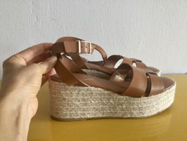 Chice Plateau Sandalen braun Zara 40 Neu Made in Spain