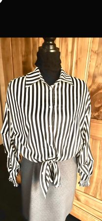 Chemise rayée noir et blanc Cocobella, taille M