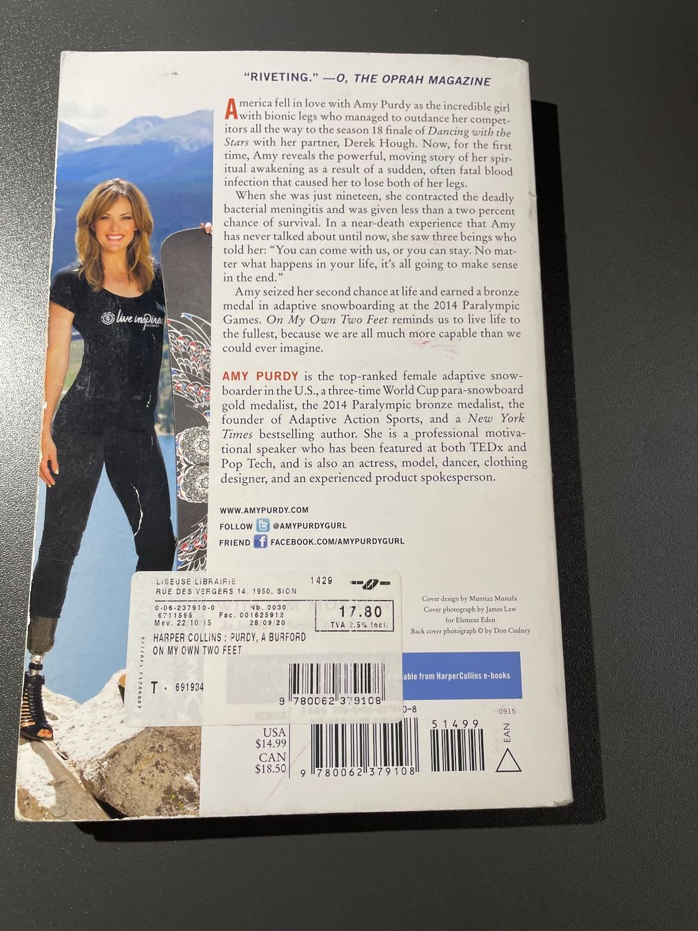 Bücher: On my own two feet  de Amy Purdy – Gebraucht aus Chamoson von daleva0204 1