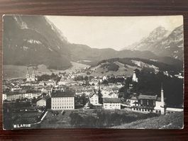 GLARUS Fotokarte, Stadtkirche, Burgkapelle, Fabrik Hochkamin