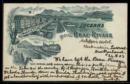 Litho Lucerne, Hotel Beau-Rivage, Blick 